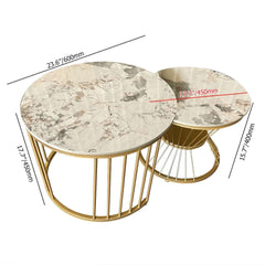 Modern Sintered Stone Nesting Coffee Table Set