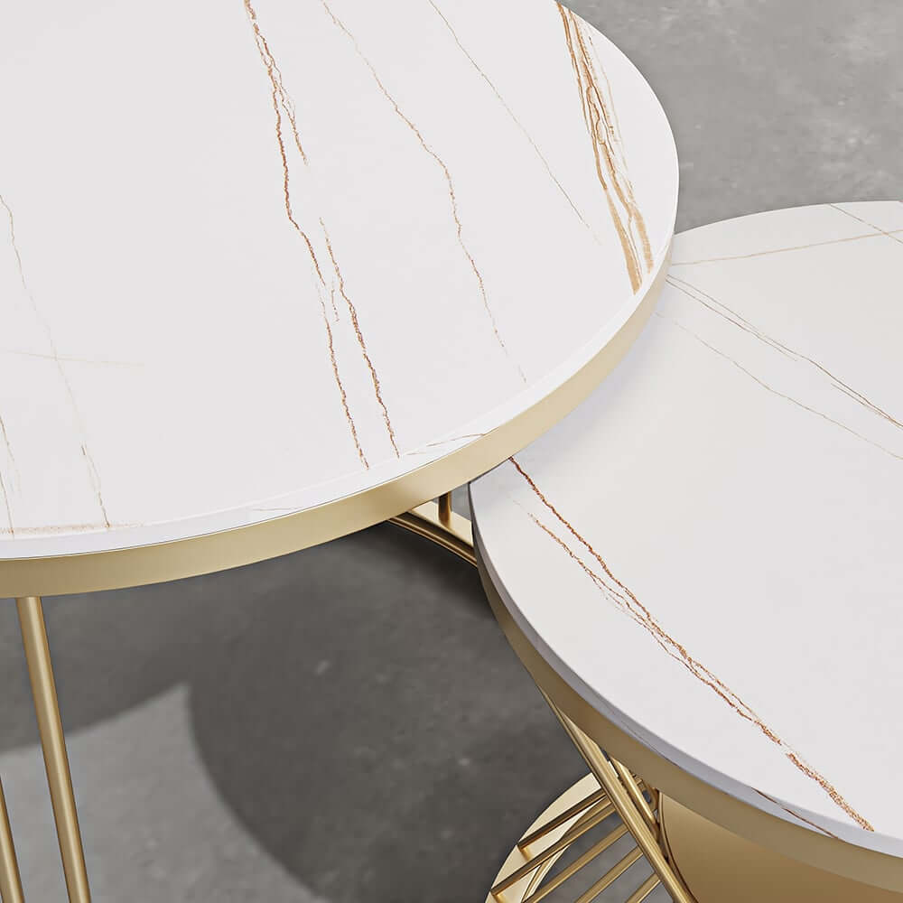 Modern Sintered Stone Nesting Coffee Table Set