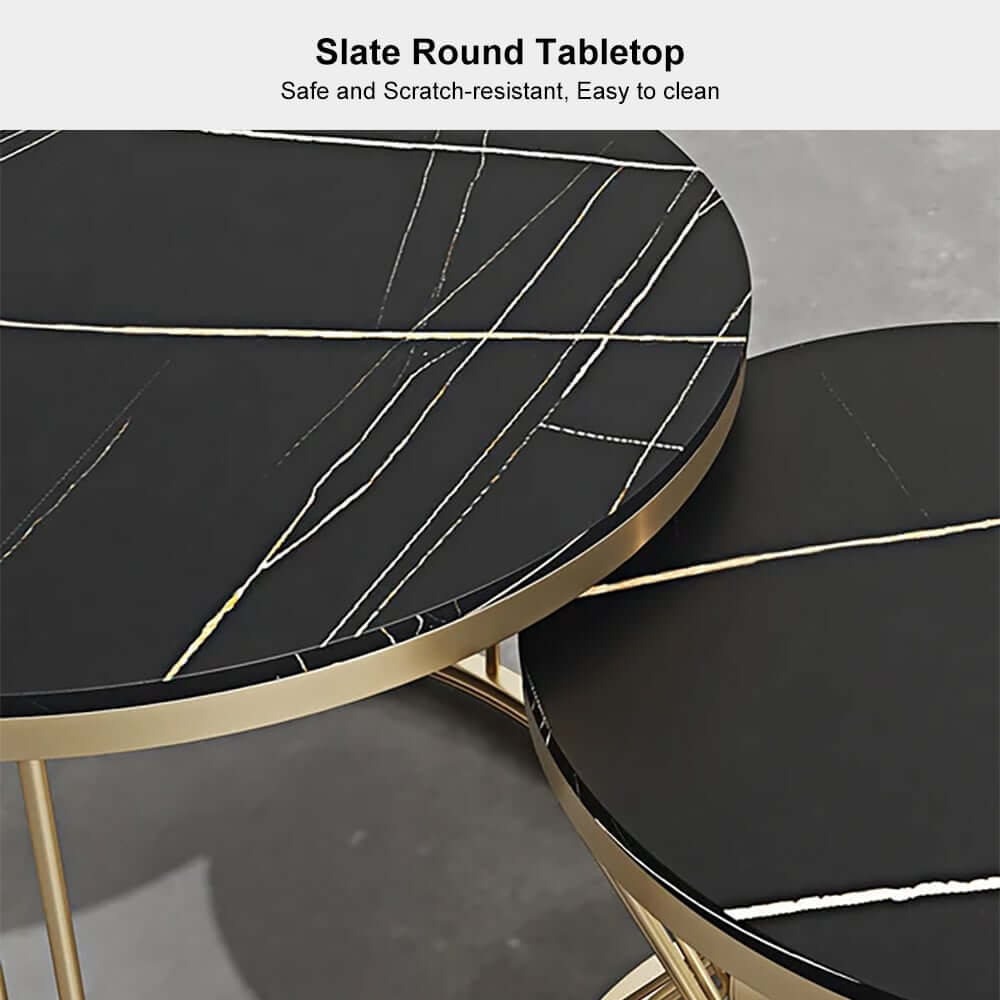 Modern Sintered Stone Nesting Coffee Table Set