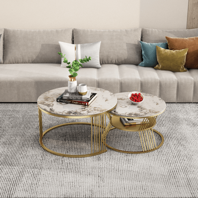 Modern Sintered Stone Nesting Coffee Table Set Main Product Image