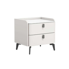 Modern Sintered Stone Nightstand With Two Drawers
