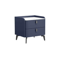 Modern Sintered Stone Nightstand With Two Drawers