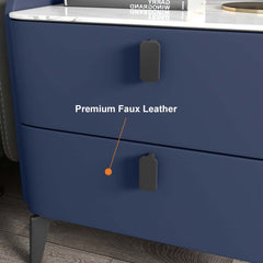 Modern Sintered Stone Nightstand With Two Drawers