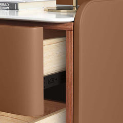 Modern Sintered Stone Nightstand With Two Drawers