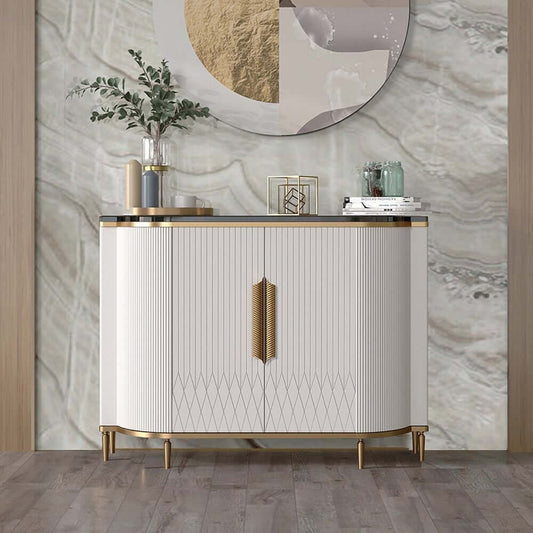 Modern Sintered Stone Sideboard With Gold Accents Main Product Image