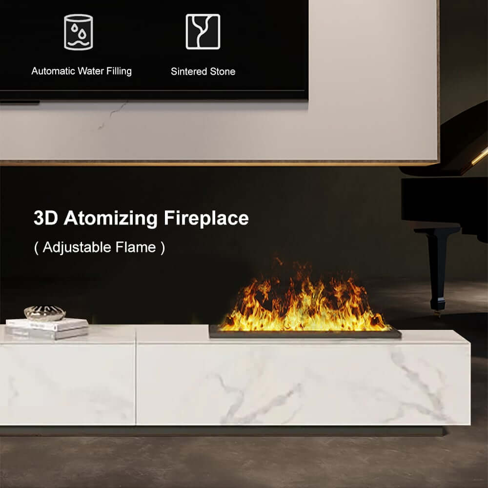 Modern Sintered Stone TV Stand With LED & Humidifier