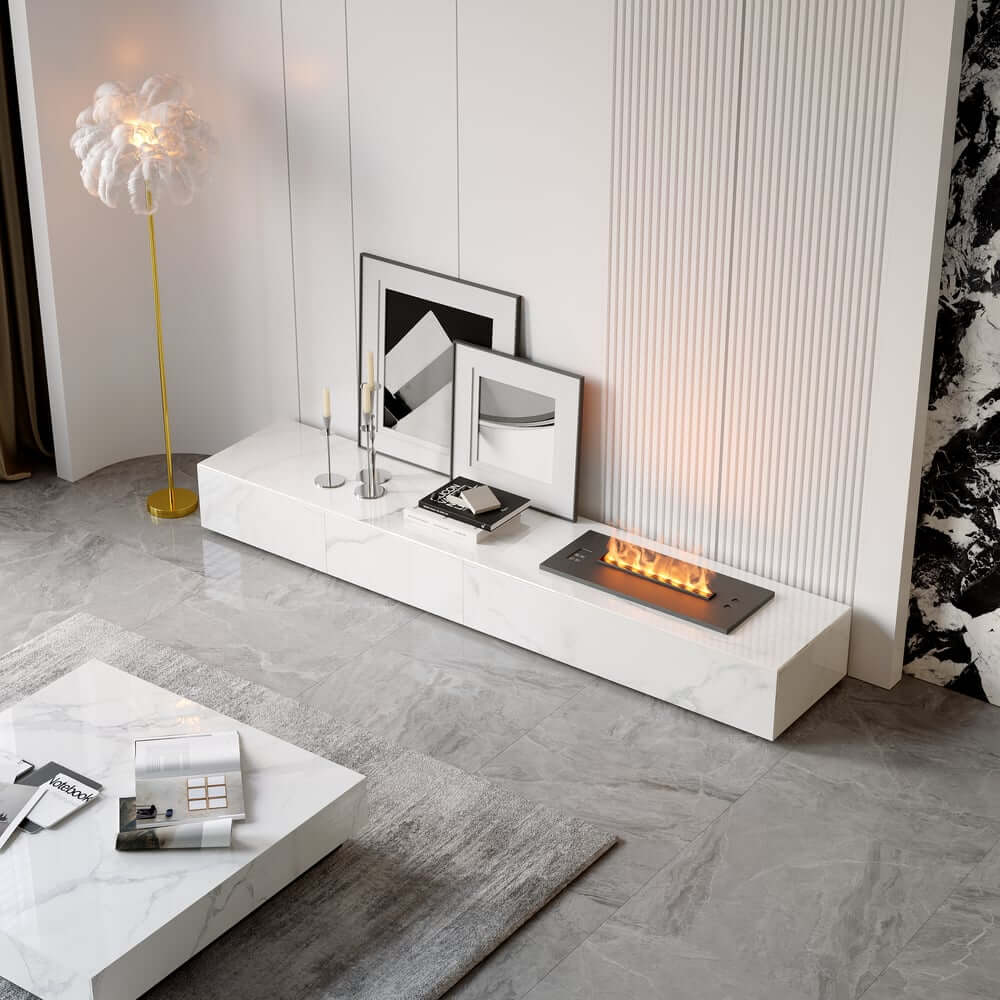 Modern Sintered Stone TV Stand With LED & Humidifier
