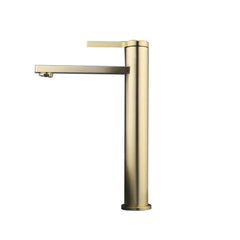 Modern Solid Brass Bathroom Faucet with Brushed Gold Finish