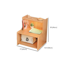 Modern Solid Wood Kids Nightstand with Open Shelves and Rounded Edges Dimensions