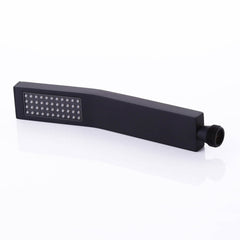 Modern Square Brass Handheld Shower Head in Matte Black Finish