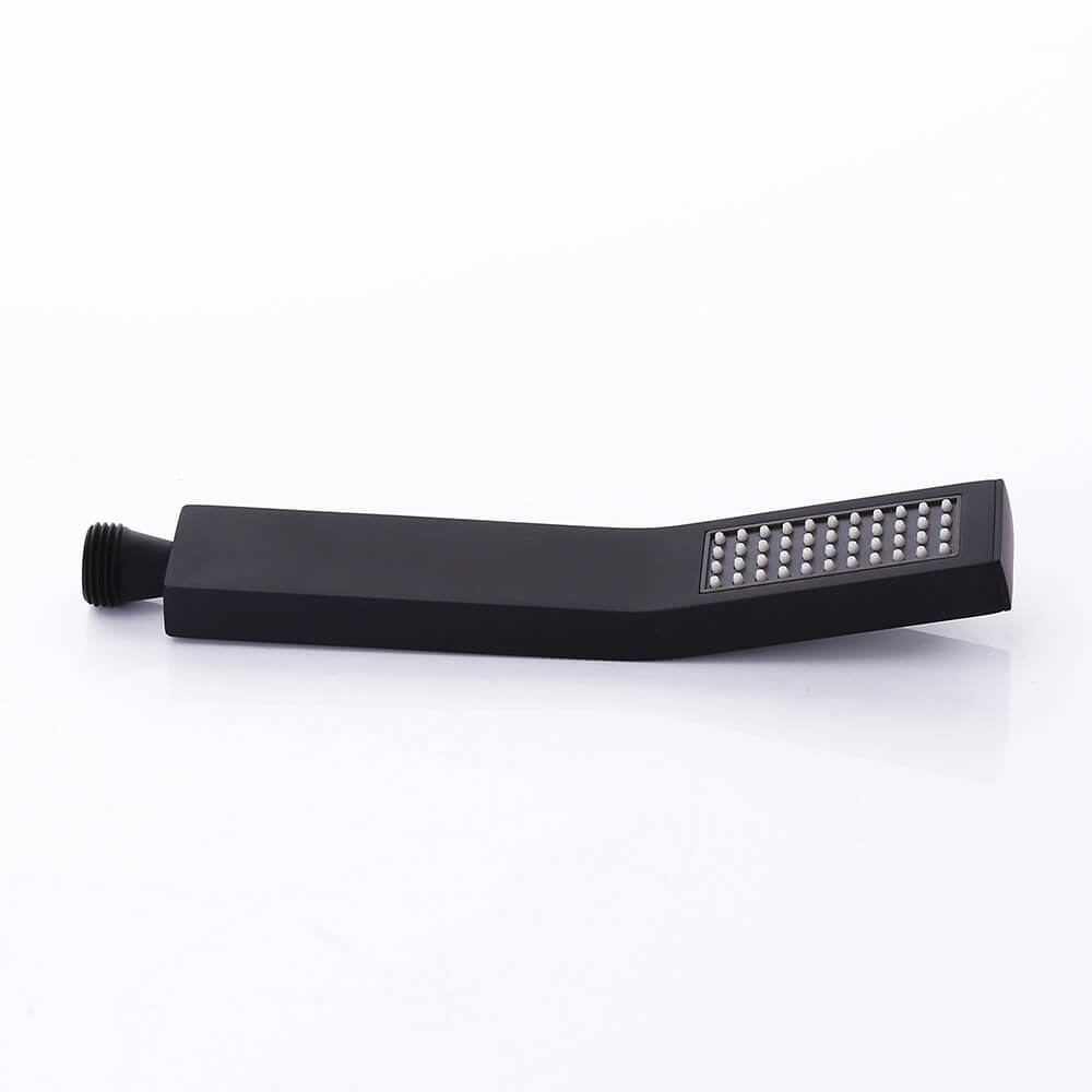 Modern Square Brass Handheld Shower Head in Matte Black Finish