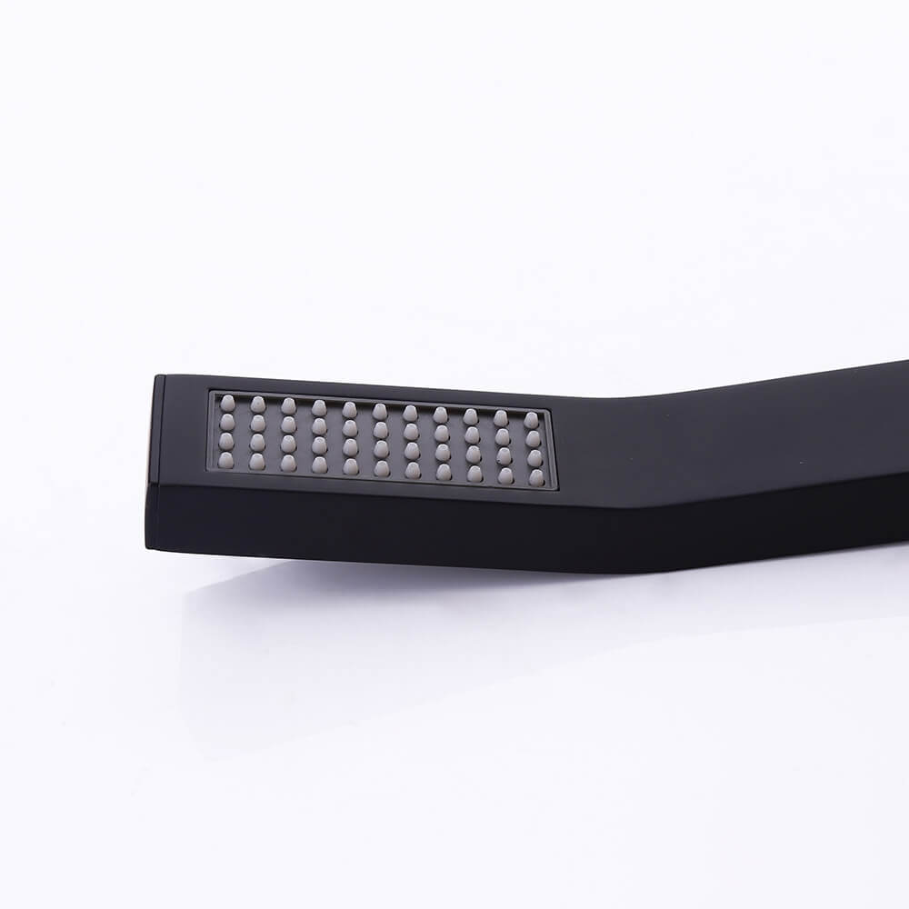 Modern Square Brass Handheld Shower Head in Matte Black Finish
