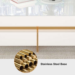 Modern Square Coffee Table With Glass Top And 4 Drawers