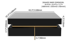 Modern Square Coffee Table With Glass Top And 4 Drawers Dimensions