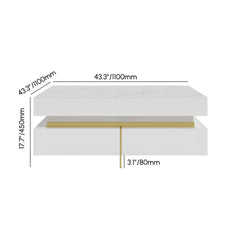 Modern Square Coffee Table With Glass Top And 4 Drawers Dimensions
