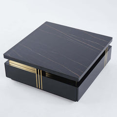 Modern Square Sintered Stone Coffee Table With Drawers