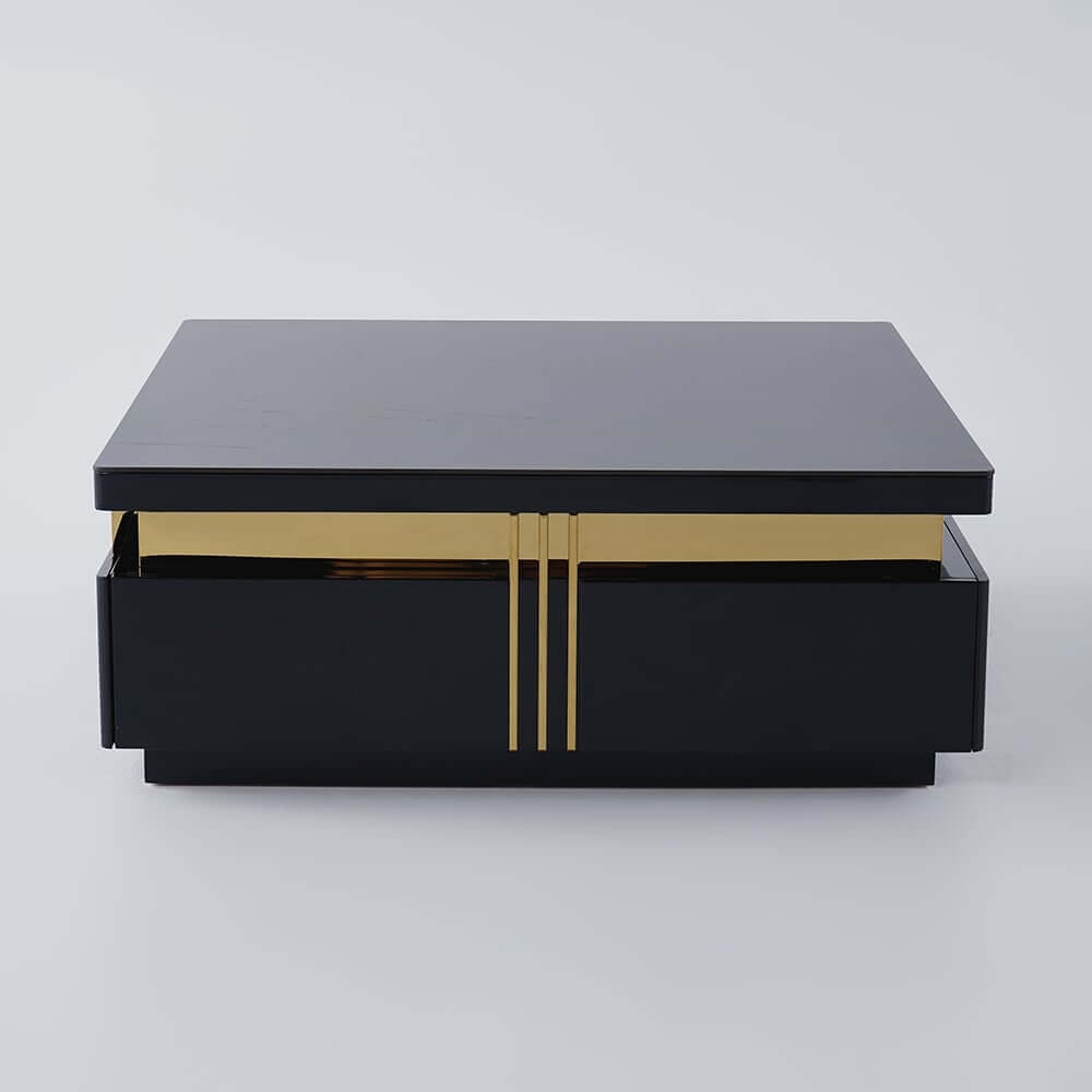 Modern Square Sintered Stone Coffee Table With Drawers