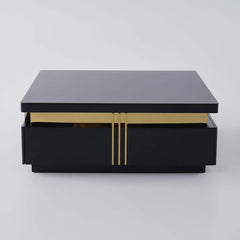 Modern Square Sintered Stone Coffee Table With Drawers