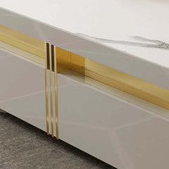 Modern Square Sintered Stone Coffee Table With Drawers