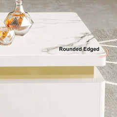 Modern Square Sintered Stone Coffee Table With Drawers