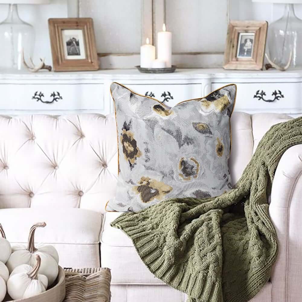 Modern Square Throw Pillow Cover with Abstract Geometric Design