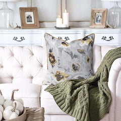 Modern Square Throw Pillow Cover with Abstract Geometric Design