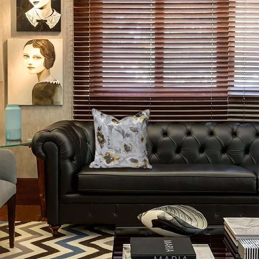 Modern Square Throw Pillow Cover with Abstract Geometric Design