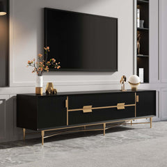 Modern Stainless Steel TV Stand With Drawers, 78.7 Inch