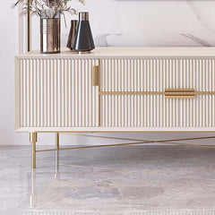 Modern Stainless Steel TV Stand With Drawers, 78.7 Inch