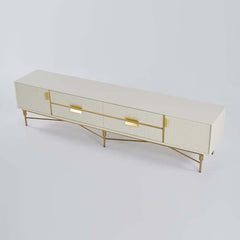 Modern Stainless Steel TV Stand With Drawers, 78.7 Inch