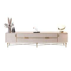 Modern Stainless Steel TV Stand With Drawers, 78.7 Inch