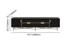 Modern Stainless Steel TV Stand With Drawers, 78.7 Inch Dimensions