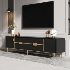 Modern Stainless Steel TV Stand With Drawers, 78.7 Inch Main Product Image