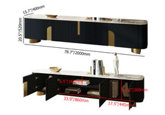 Modern Stainless Steel TV Stand With Stone Top Dimensions
