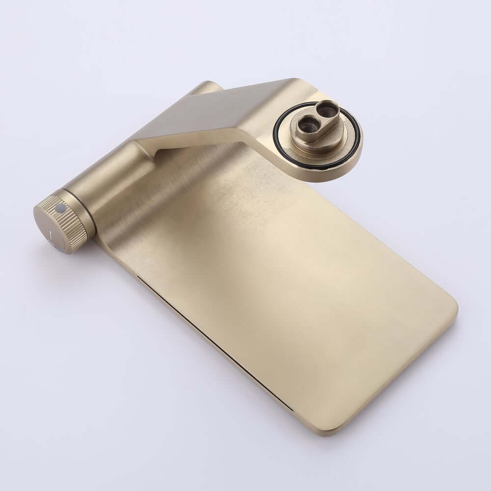 Modern Stainless Steel Waterfall Bathroom Faucet with Brushed Gold Finish