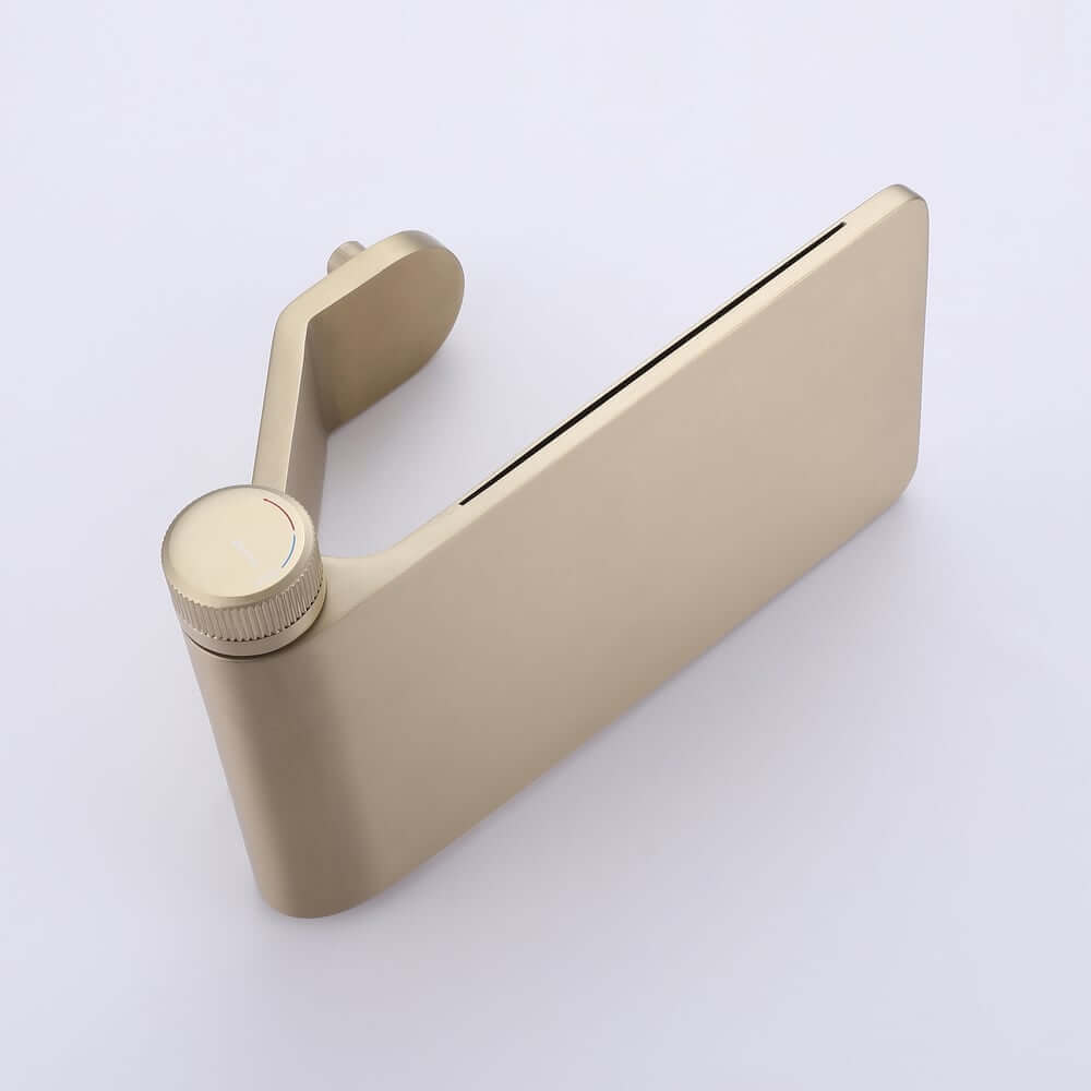 Modern Stainless Steel Waterfall Bathroom Faucet with Brushed Gold Finish