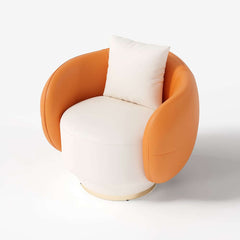 Modern Swivel Barrel Chair With Gold Base
