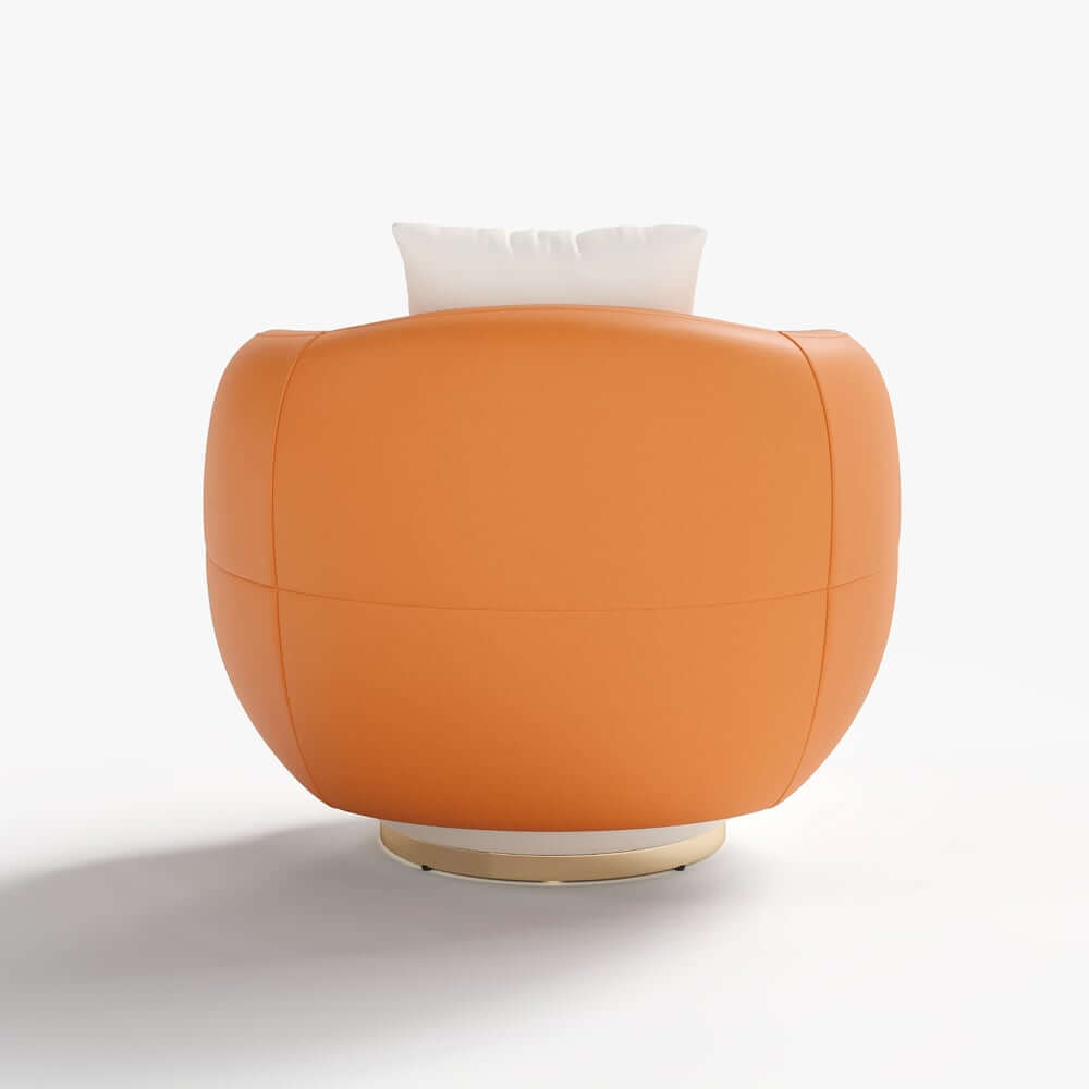 Modern Swivel Barrel Chair With Gold Base