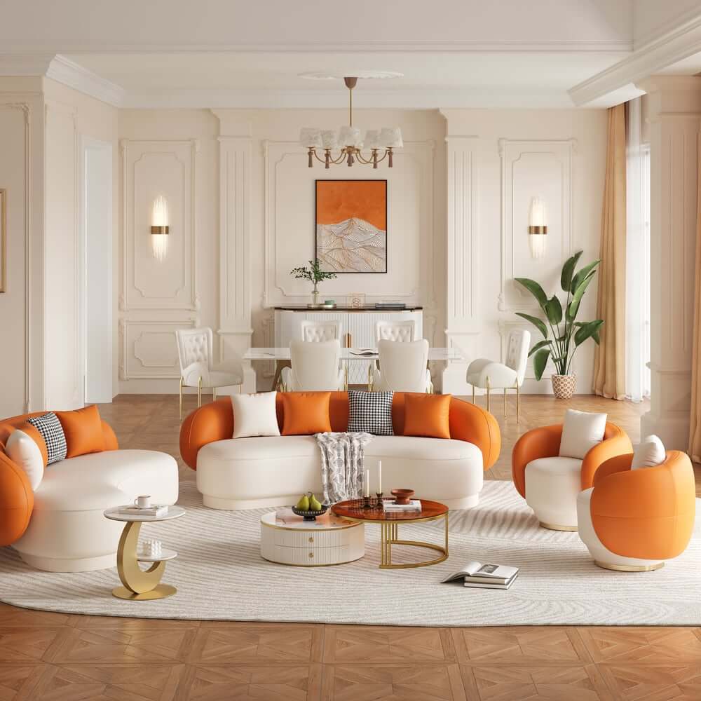 Modern Swivel Barrel Chair With Gold Base