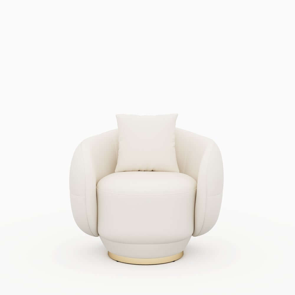 Modern Swivel Barrel Chair With Gold Base