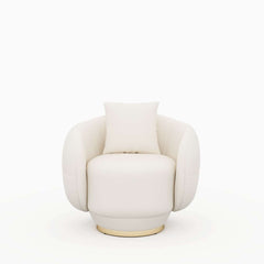 Modern Swivel Barrel Chair With Gold Base