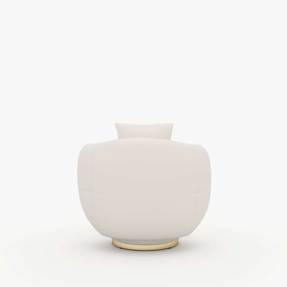 Modern Swivel Barrel Chair With Gold Base