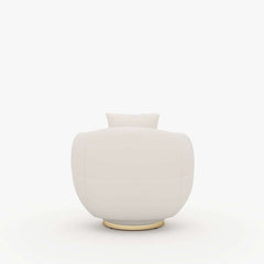 Modern Swivel Barrel Chair With Gold Base