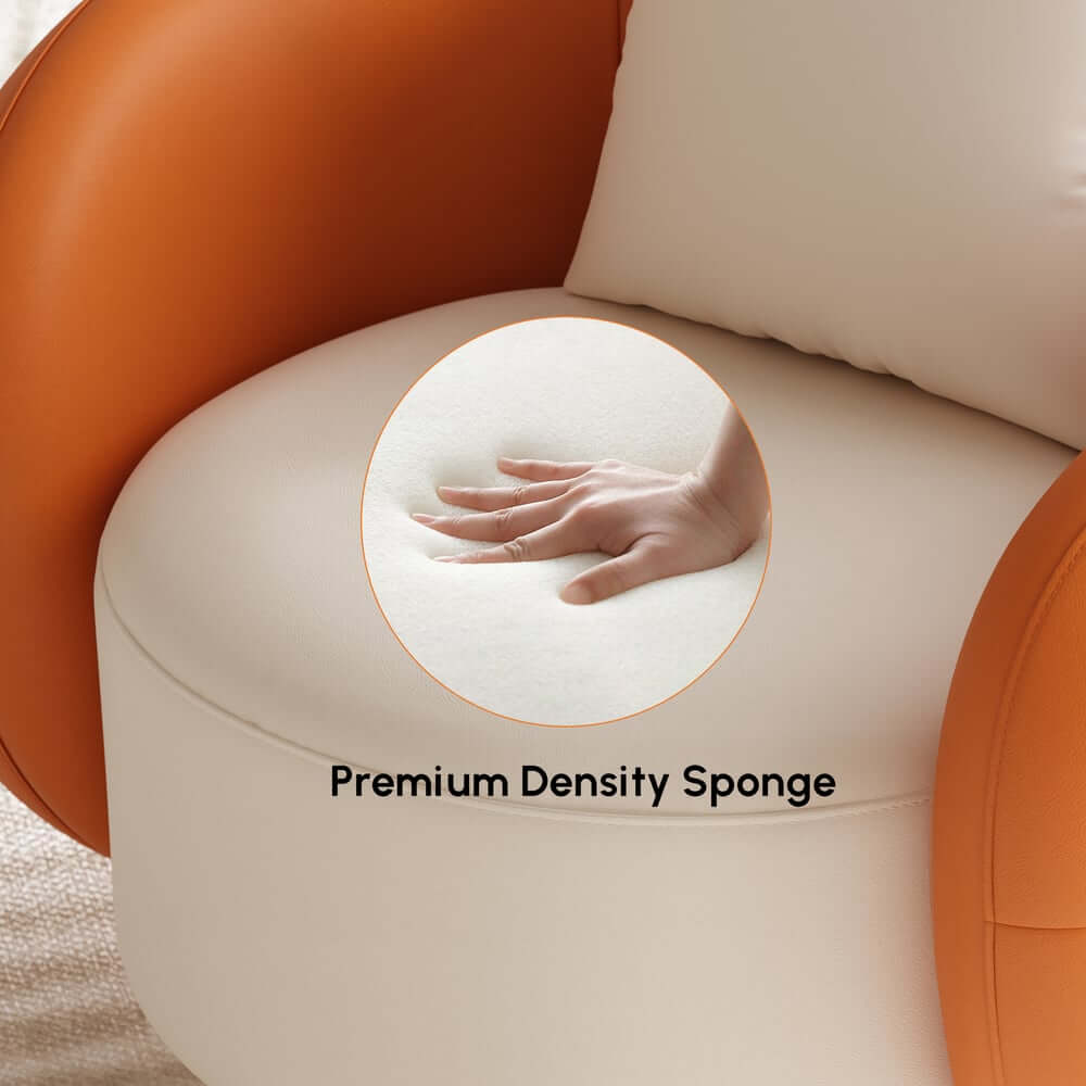 Modern Swivel Barrel Chair With Gold Base