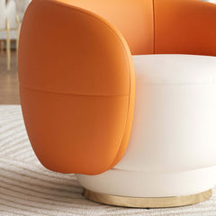 Modern Swivel Barrel Chair With Gold Base