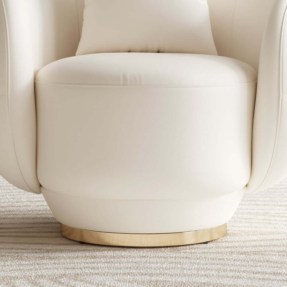 Modern Swivel Barrel Chair With Gold Base