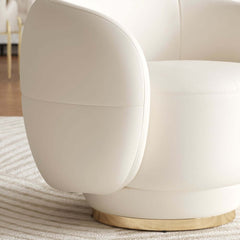 Modern Swivel Barrel Chair With Gold Base