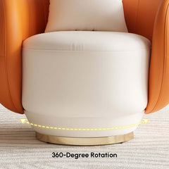 Modern Swivel Barrel Chair With Gold Base