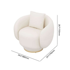 Modern Swivel Barrel Chair With Gold Base Dimensions
