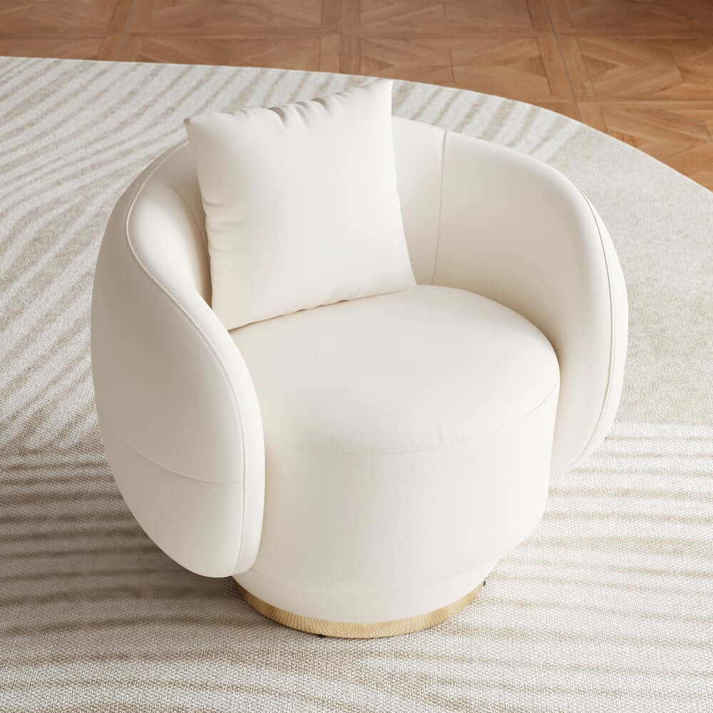 Modern Swivel Barrel Chair With Gold Base Main Product Image